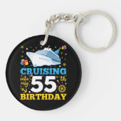 Porte-clés Croisière En Mon 55 Anniversaire Acrylique Fête (Dos)