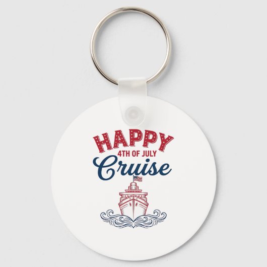 Porte-clés Croisière joyeuse du 4 juillet, conception de navi (Recto)