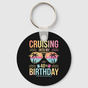 Porte-clés Croisière pour mon 40e anniversaire Vacances tropi