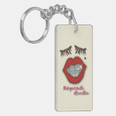 Porte-clés Croisillons brillants, lèvres rouges, taupe, et (Devant gauche)