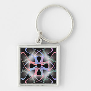 PORTE-CLÉS CROIX ABSTRAITE COLORÉE