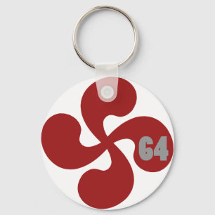 Porte-clés Croix basque rouge 64 Lauburu