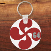 Porte-clés Croix basque rouge 64 Lauburu (Recto)