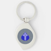 Porte-clés Croix blanche Larmes Bleues (Devant)