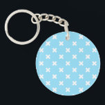 Porte-clés Croix blanche sur le bleu bébé<br><div class="desc">Croix blanche sur le bleu bébé</div>