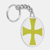 Porte-clés Croix byzantine en or faux (Devant gauche)