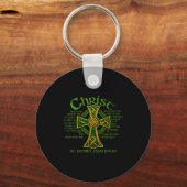 Porte-clés Croix celtique Christ avec moi Saint-Patrick Breas (Recto)