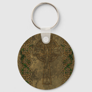 Porte-clés Croix celtique et noeuds celtiques