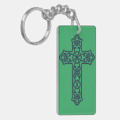 Porte-clés Croix celtique haute bleue (Devant gauche)