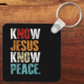 Porte-clés Croix chrétienne Connaître la paix Connaître Jésus (Verso)