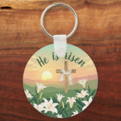Porte-clés Croix chrétienne de Pâques personnalisée (Recto)