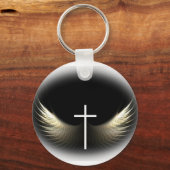 Porte-clés Croix chrétienne et Saint-Esprit Inspiration (Recto)