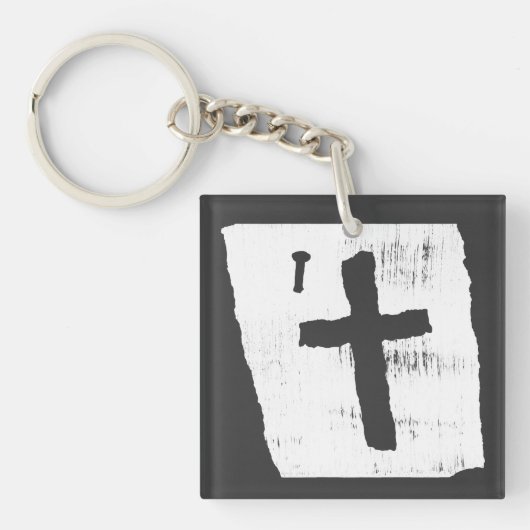 Porte-clés Croix chrétienne Grungy (Devant)