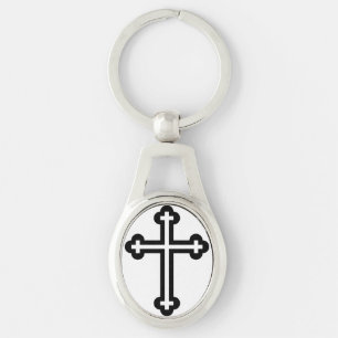 Porte-clés Croix chrétienne noire