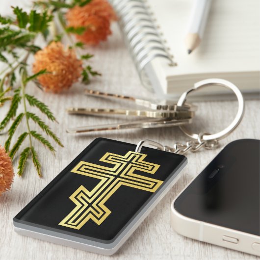 Porte-clés Croix chrétienne orthodoxe (Devant droit)