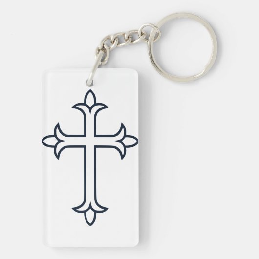 Porte-clés Croix chrétienne typique (Dos)