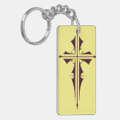 Porte-clés Croix chrétienne violette (Devant gauche)