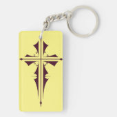 Porte-clés Croix chrétienne violette (Dos)
