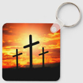 Porte-clés Croix, Coucher de soleil Silhouettes Peinture-6713 (Dos)