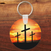 Porte-clés Croix, Coucher de soleil Silhouettes Peinture-6713 (Verso)