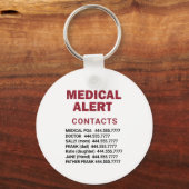 Porte-clés *~* Croix d'alerte Médicale rouge ICE QR AP38 (Verso)