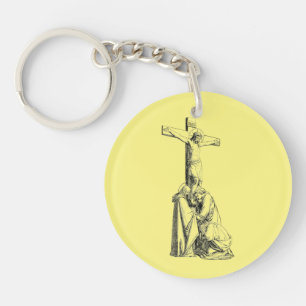 Porte-clés Croix de crucifixion Jésus Christ Illustration art