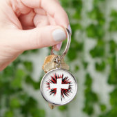 PORTE-CLÉS CROIX DE DÉBUT BLANC (main)