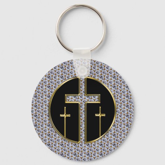 PORTE-CLÉS CROIX DE DIAMANT ET D'OR (Recto)