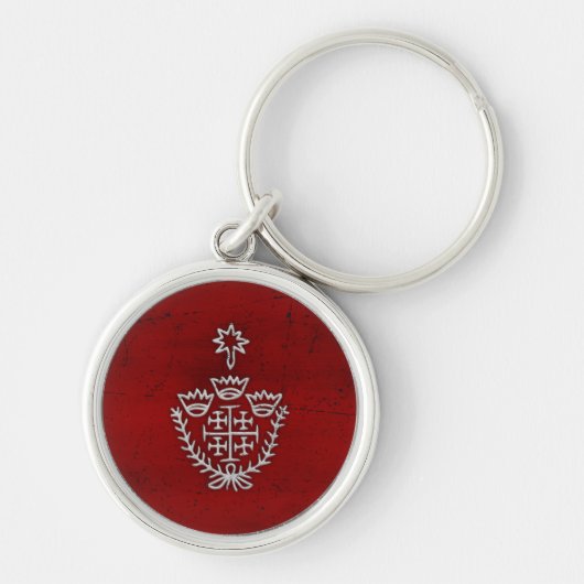 Porte-clés Croix de Jérusalem tatouage de pèlerinage tampon r (Devant)