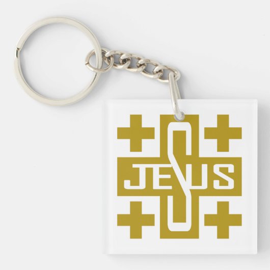 Porte-clés Croix de Jésus (Devant)