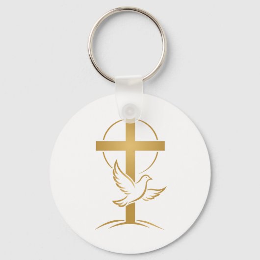 Porte-clés Croix de la foi orthodoxe & Colombe (Recto)