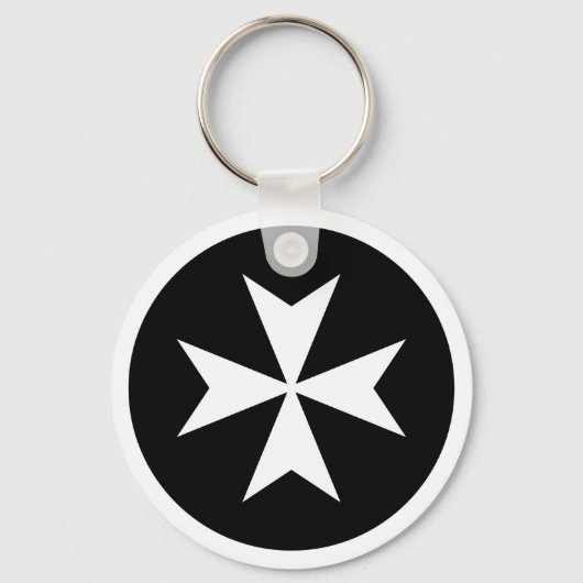 Porte-clés Croix de Malte blanche (Recto)