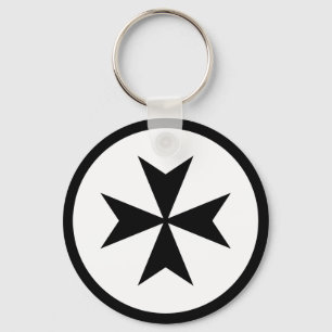 Porte-clés Croix de Malte noire
