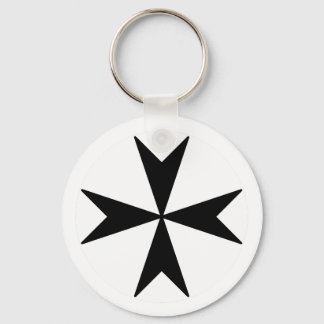 Porte-clés Croix de Malte v2 (noir sur blanc)