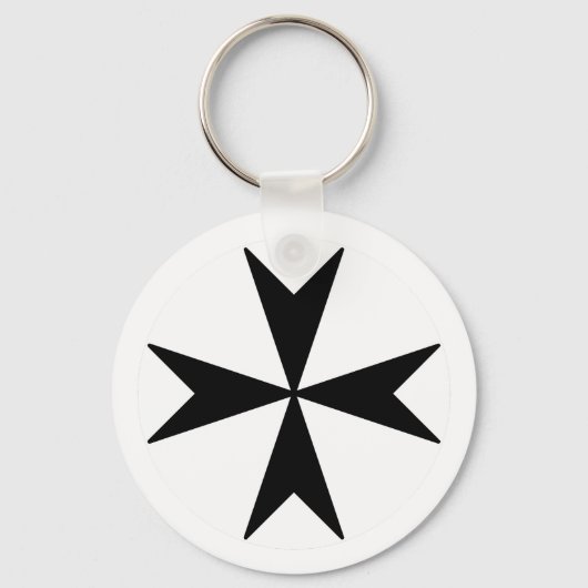 Porte-clés Croix de Malte v2 (noir sur blanc) (Recto)