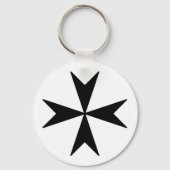 Porte-clés Croix de Malte v2 (noir sur blanc) (Verso)