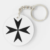Porte-clés Croix de Malte v2 (noir sur blanc) (Dos)