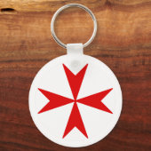 Porte-clés Croix de Malte v2 (rouge sur blanc) (Verso)