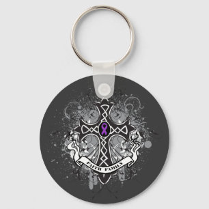 Porte-clés Croix de prière de famille de foi - mucoviscidose