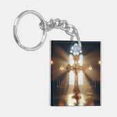 Porte-clés Croix d'or avec Crucifix (Devant gauche)
