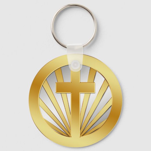PORTE-CLÉS CROIX D'OR ET D'ARGENT (Recto)