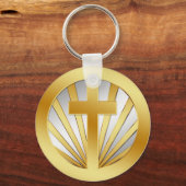 PORTE-CLÉS CROIX D'OR ET D'ARGENT (Recto)