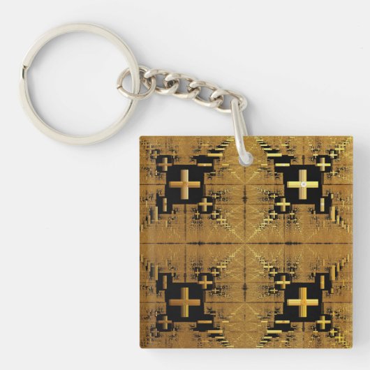 Porte-clés Croix d'or fractée (Devant)