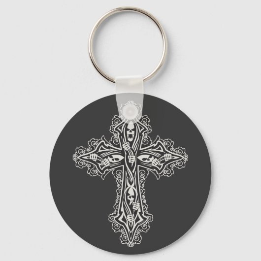 Porte-clés Croix du crâne gothique (Recto)