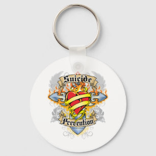 Porte-clés Croix et coeur de prévention de suicide