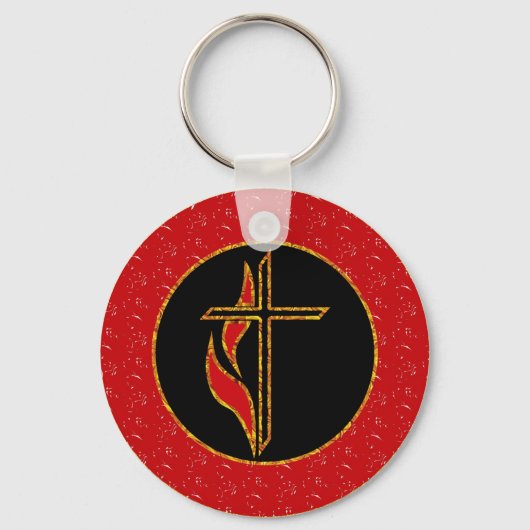 Porte-clés Croix et flamme (Recto)