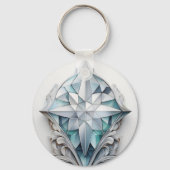 Porte-clés Croix géométrique bleue (Recto)