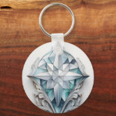 Porte-clés Croix géométrique bleue (Recto)