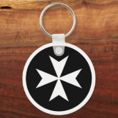 Porte-clés Croix maltaise blanche (Recto)