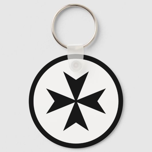 Porte-clés Croix maltaise noire (Recto)